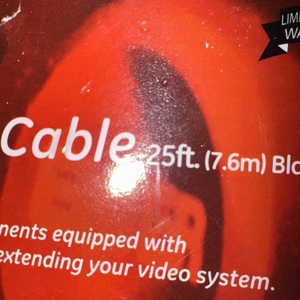 General Electric 25ft Plug RG59/U Coax Cable F-type Connections NEW
